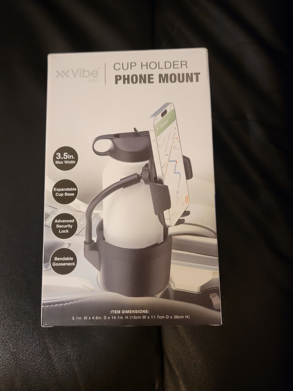 Vibe Cup Holder Phone Mount - Black and White